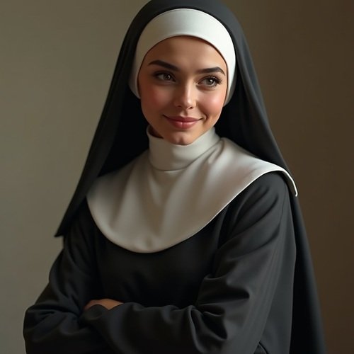 Attractive Nun In The Convent